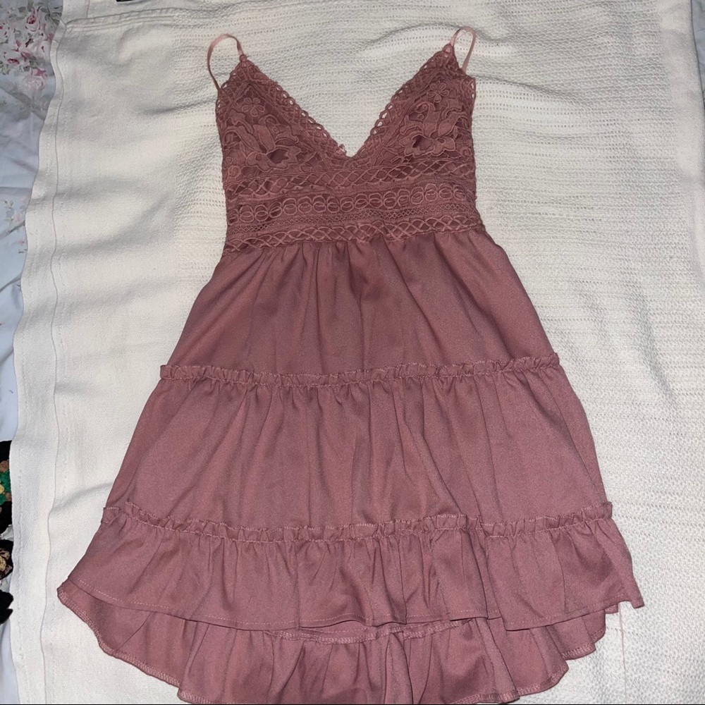 Floral Crochet Mini Cami Dress